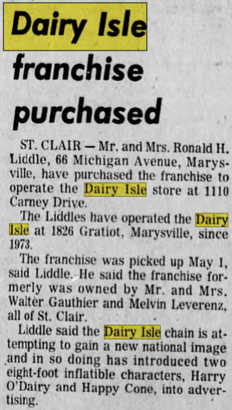 Dairy Isle - May 25 1975 Article (newer photo)